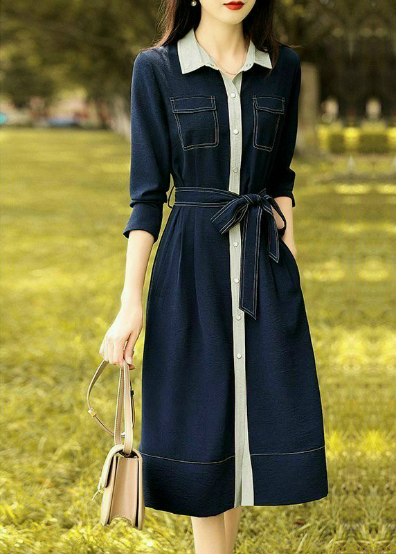 ĐẦM JEAN DENIM DÁNG XÒE PHỐI CỔ TAY LỠ